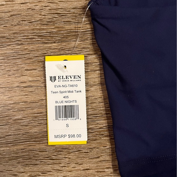 🆕 EleVen by Venus Williams | Teen Spirit Midi Tennis Tank in Navy/Pink Sz Small - Picture 5 of 7